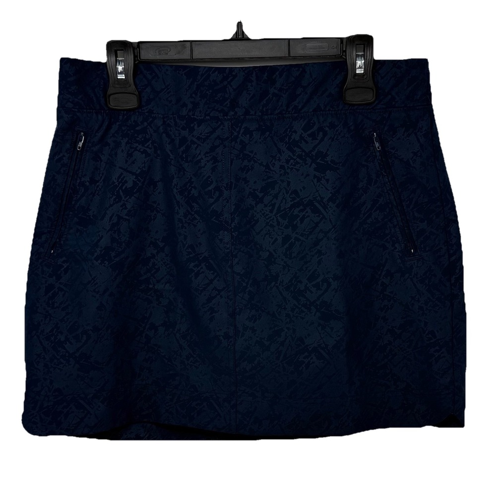Orvis Skort Women's Navy Blue Abstract Active Tennis Pickleball Pockets Medium